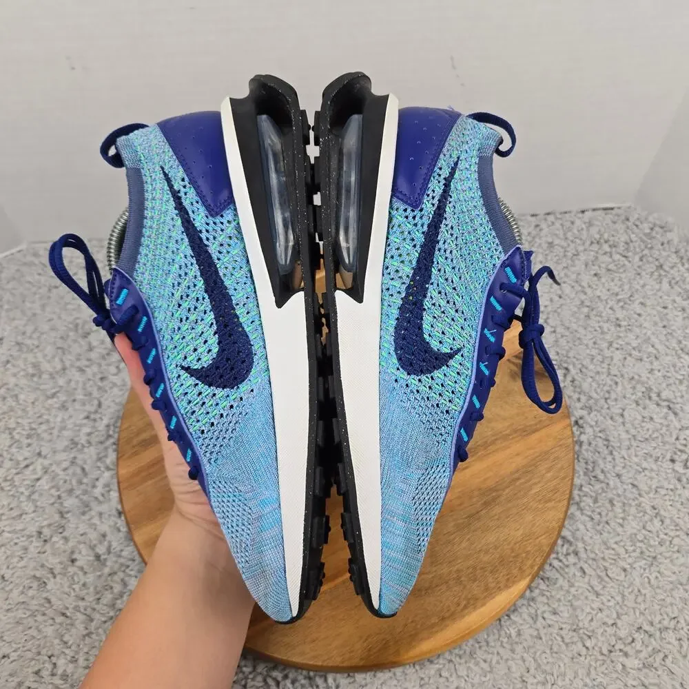 Nike Mens 8 Air Max Flyknit Racer Blue Algae Casual Athletic Sneaker FD2765-400